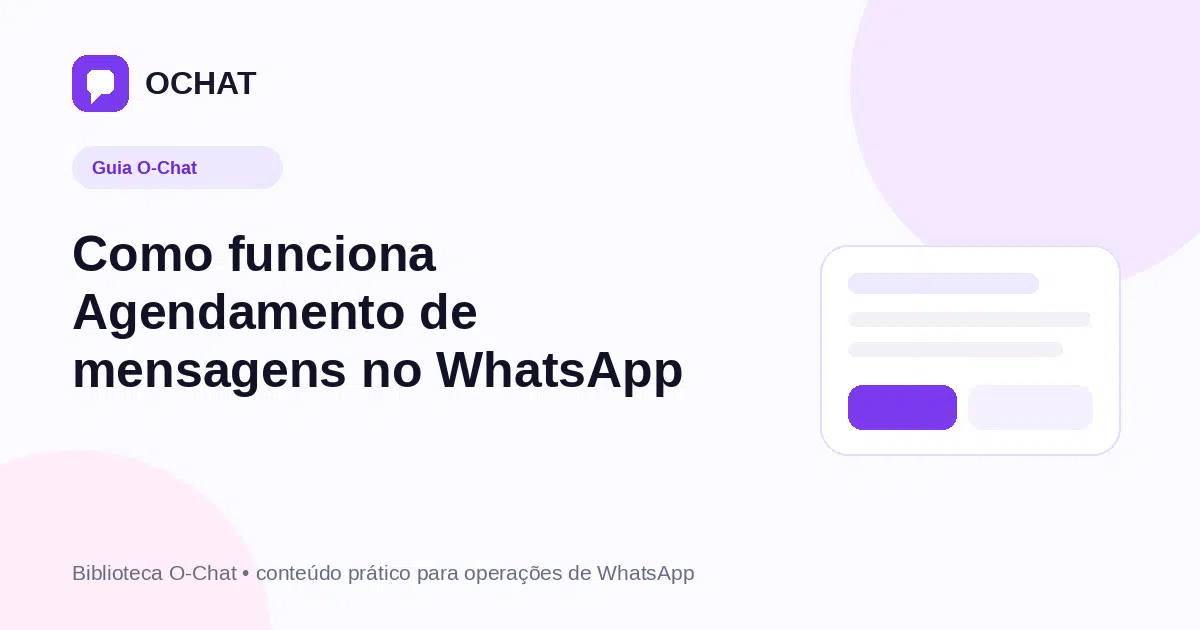 Como funciona Agendamento de mensagens no WhatsApp