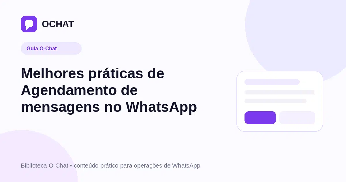 Melhores práticas de Agendamento de mensagens no WhatsApp