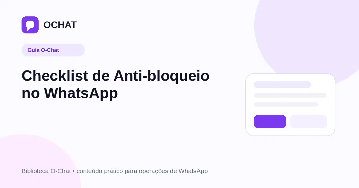 Checklist de Anti-bloqueio no WhatsApp