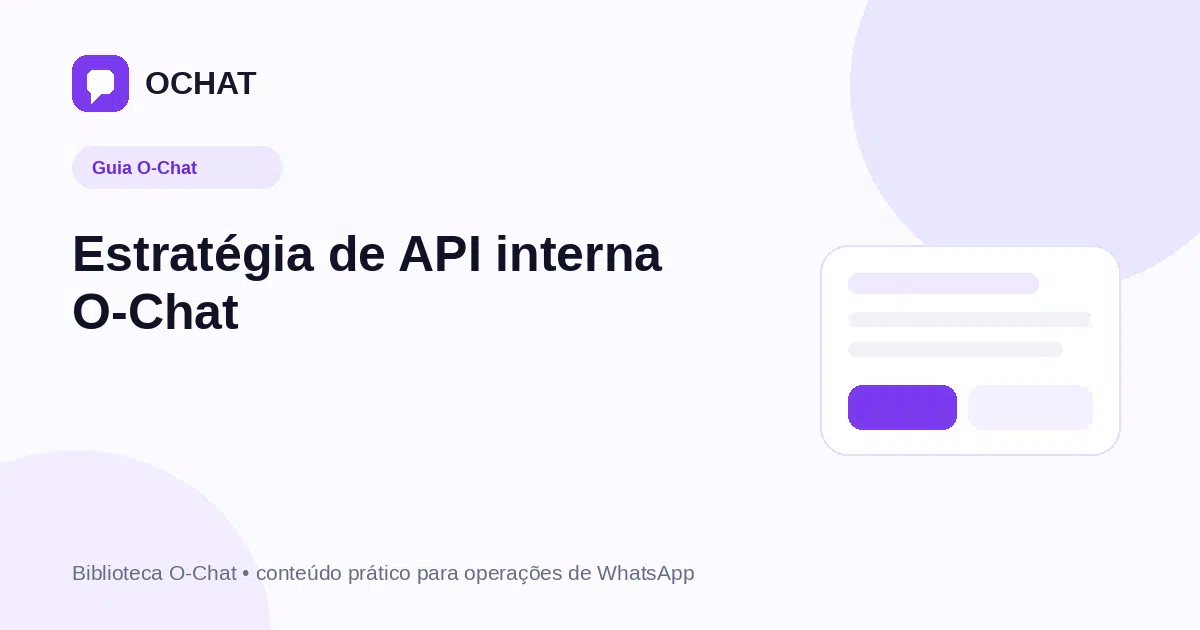 Estratégia de API interna O-Chat