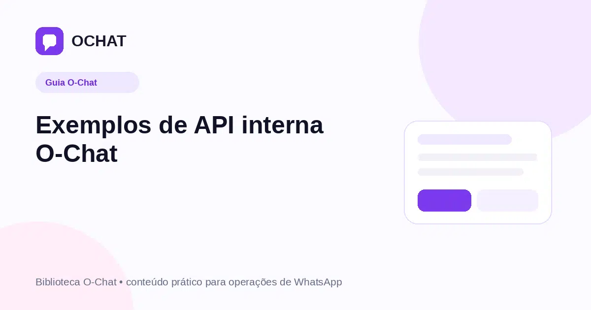 Exemplos de API interna O-Chat