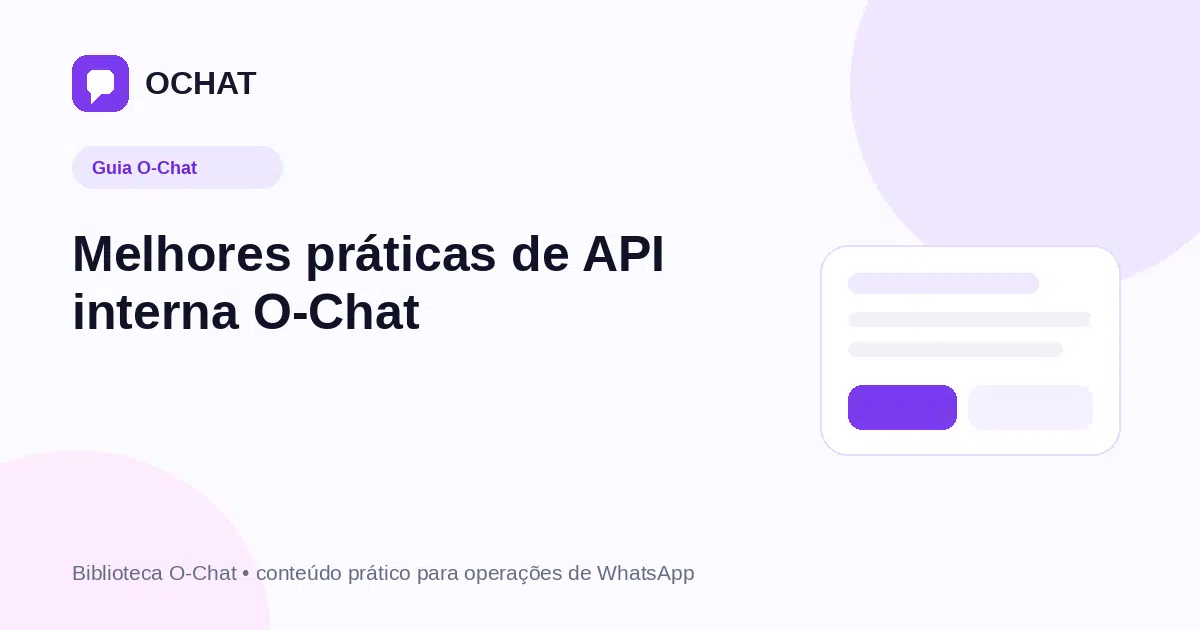 Melhores práticas de API interna O-Chat