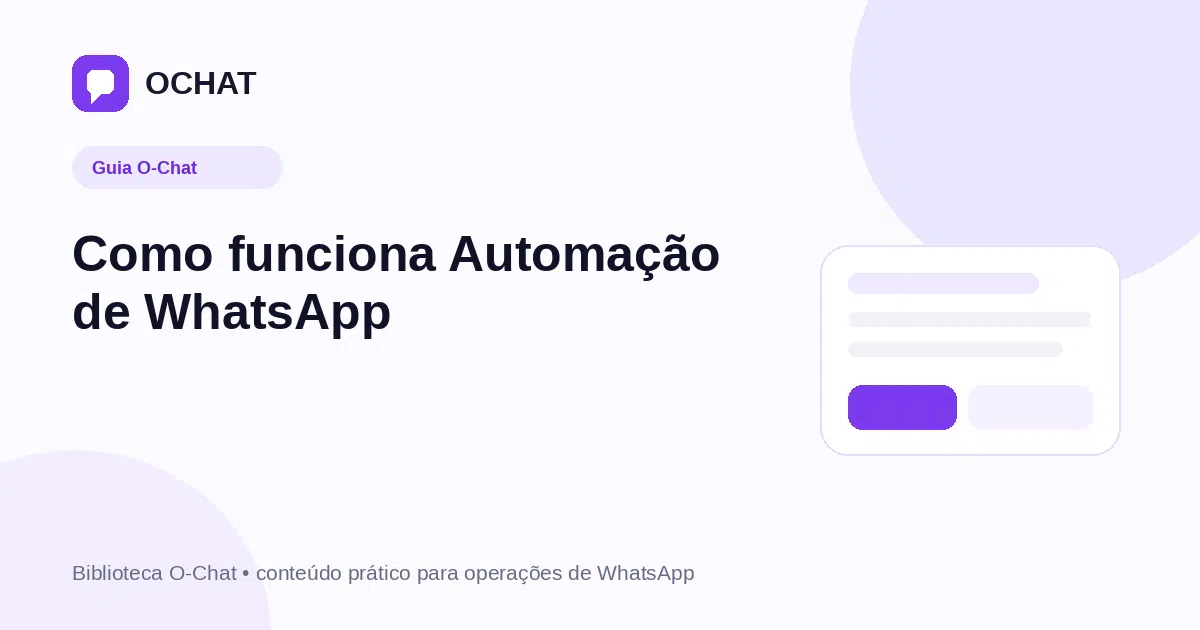 Como funciona Automação de WhatsApp