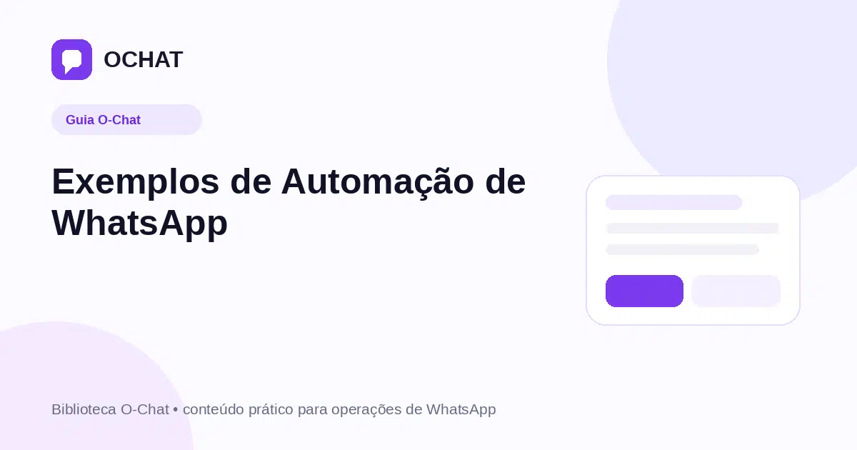 Exemplos de Automação de WhatsApp