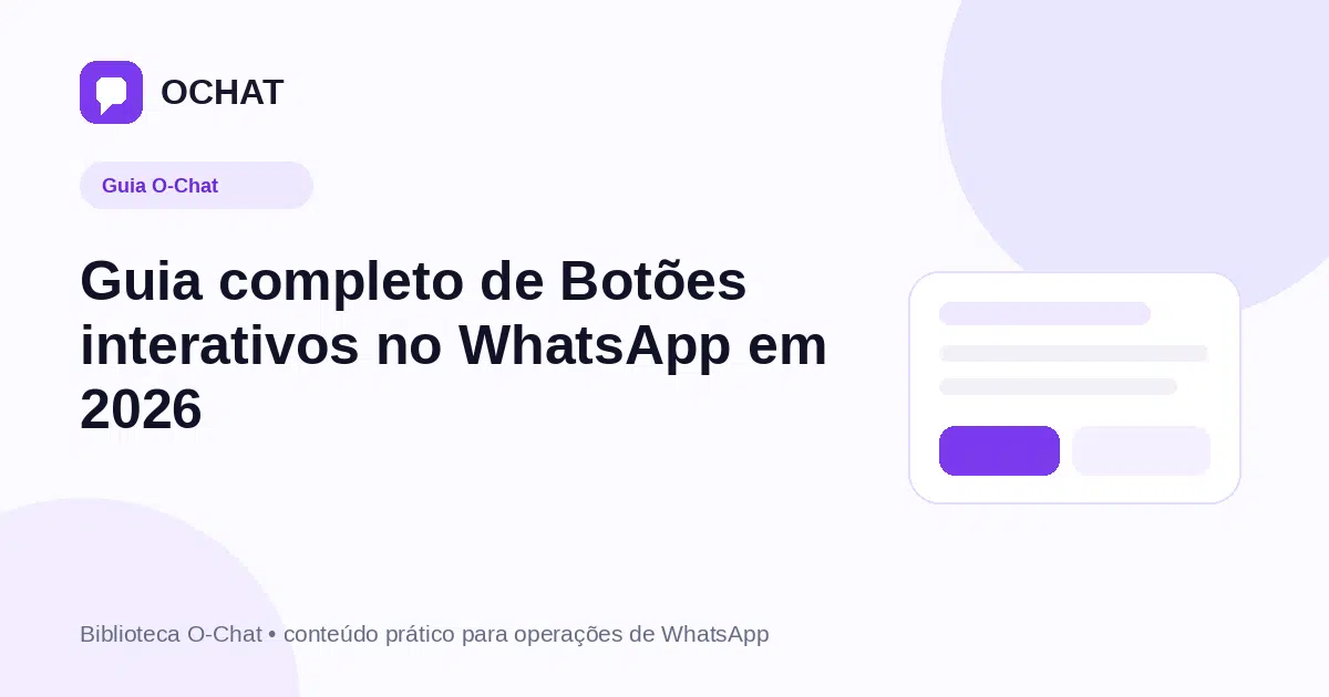 Guia completo de Botões interativos no WhatsApp em 2026
