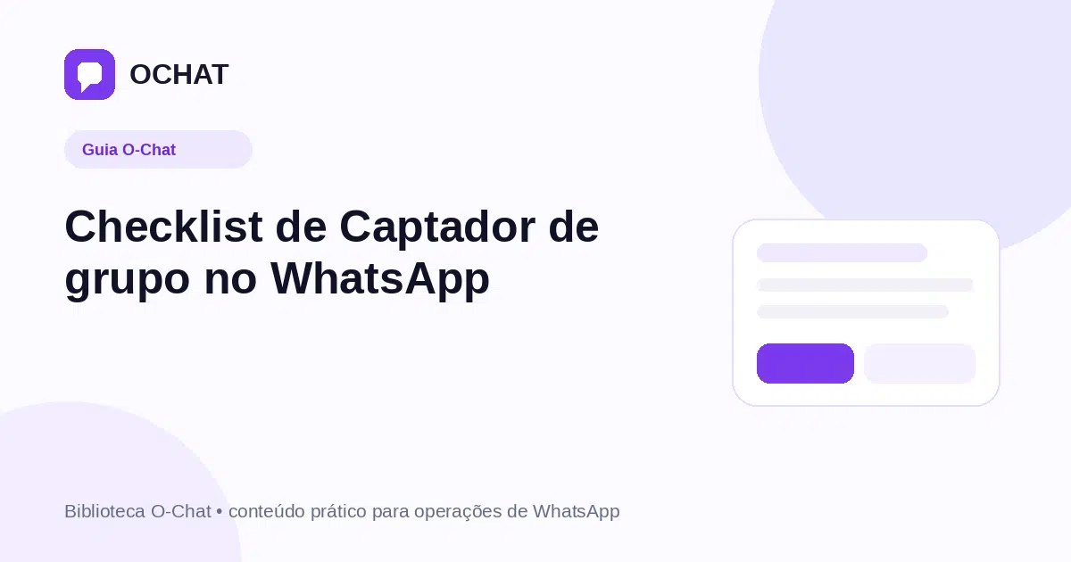 Checklist de Captador de grupo no WhatsApp