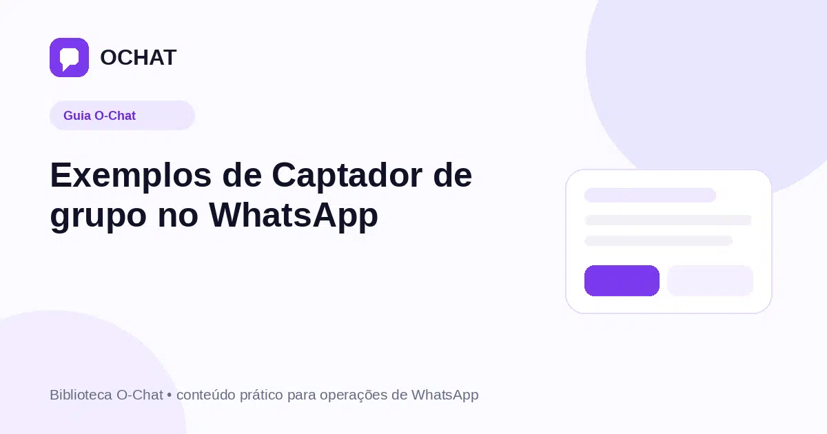 Exemplos de Captador de grupo no WhatsApp