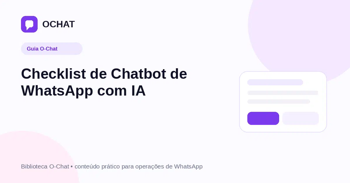 Checklist de Chatbot de WhatsApp com IA