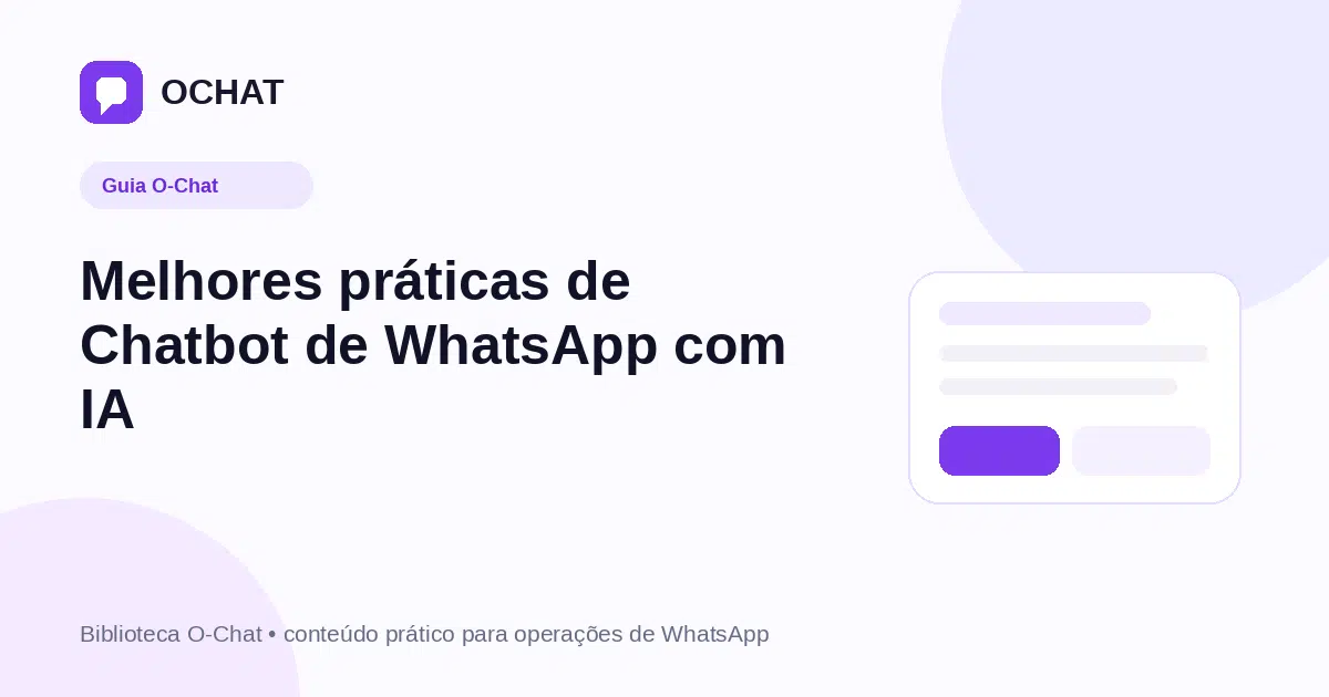 Melhores práticas de Chatbot de WhatsApp com IA