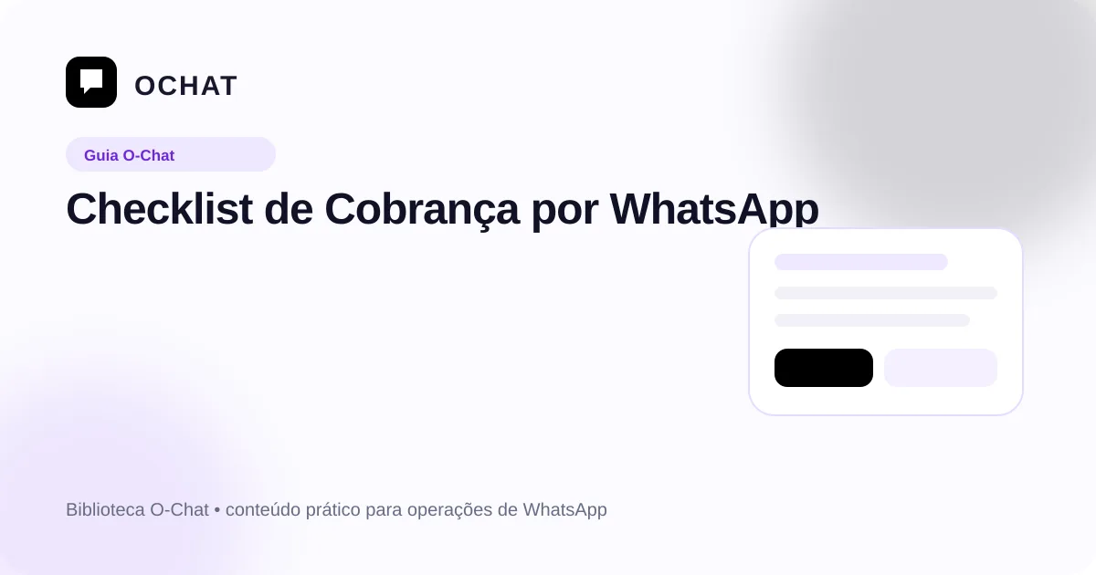 Checklist de Cobrança por WhatsApp