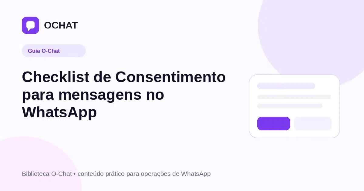 Checklist de Consentimento para mensagens no WhatsApp