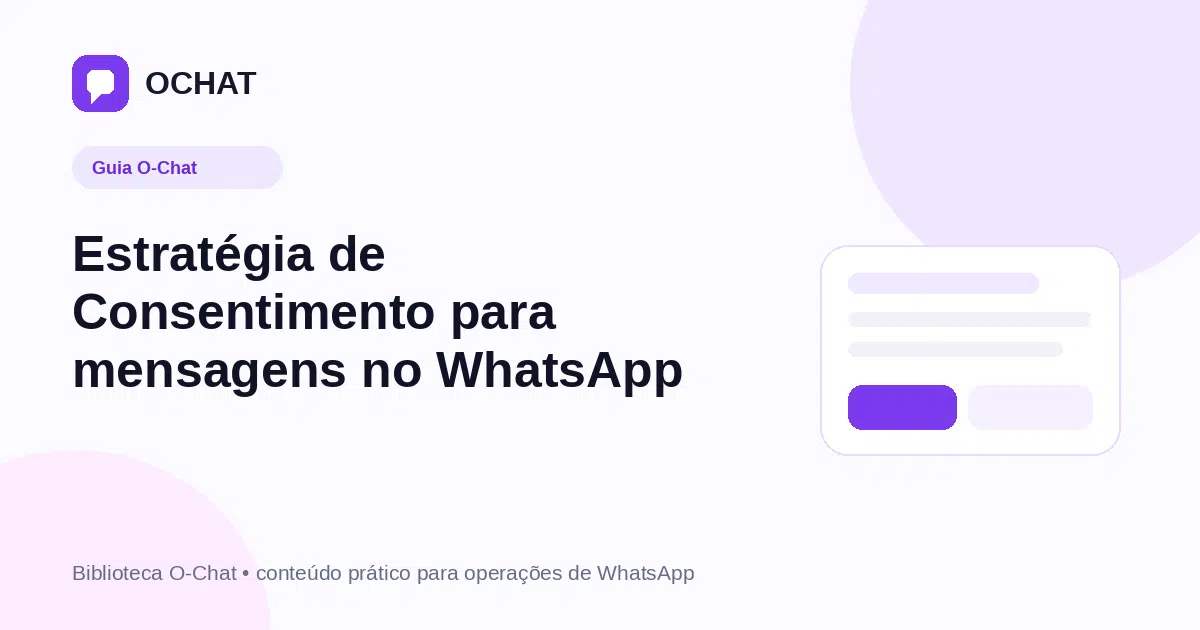 Estratégia de Consentimento para mensagens no WhatsApp