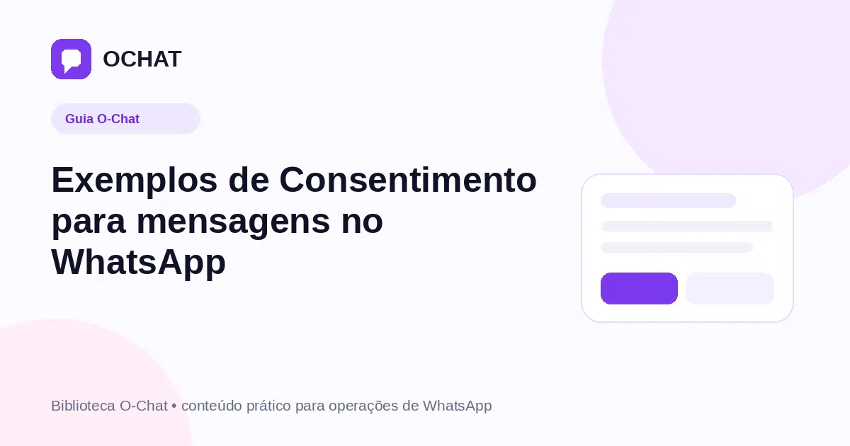 Exemplos de Consentimento para mensagens no WhatsApp