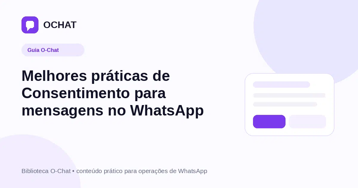 Melhores práticas de Consentimento para mensagens no WhatsApp