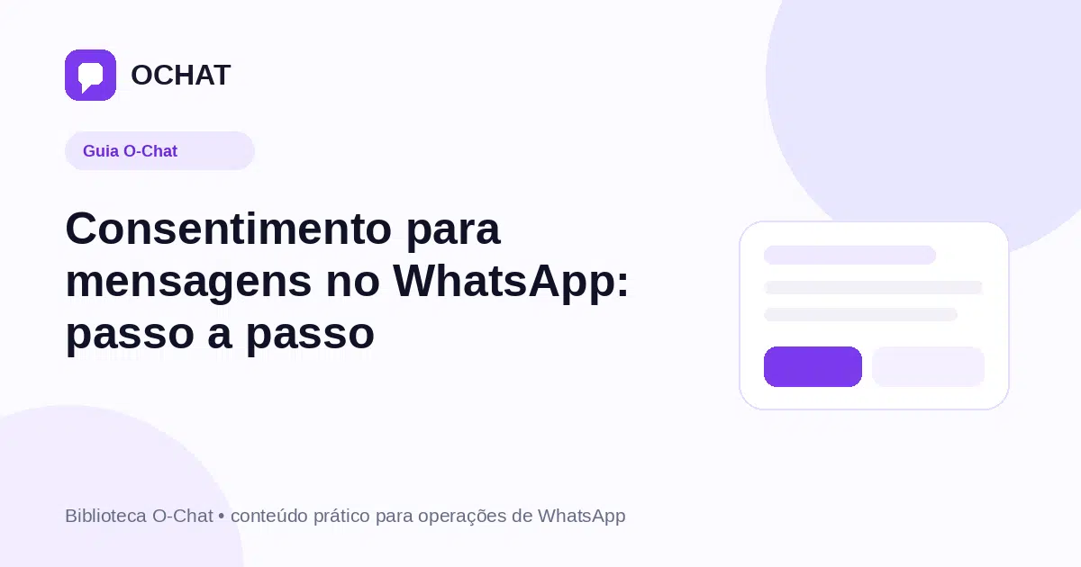Consentimento para mensagens no WhatsApp: passo a passo
