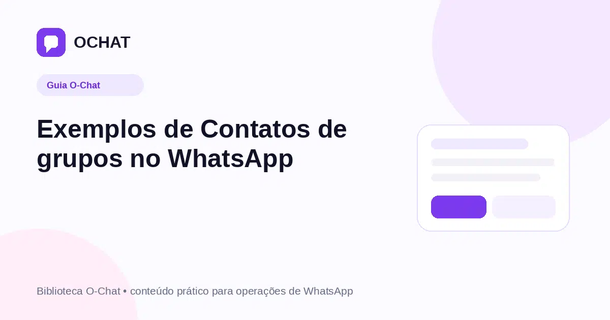 Exemplos de Contatos de grupos no WhatsApp