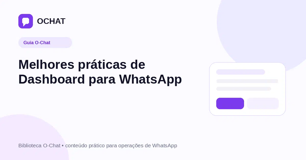 Melhores práticas de Dashboard para WhatsApp