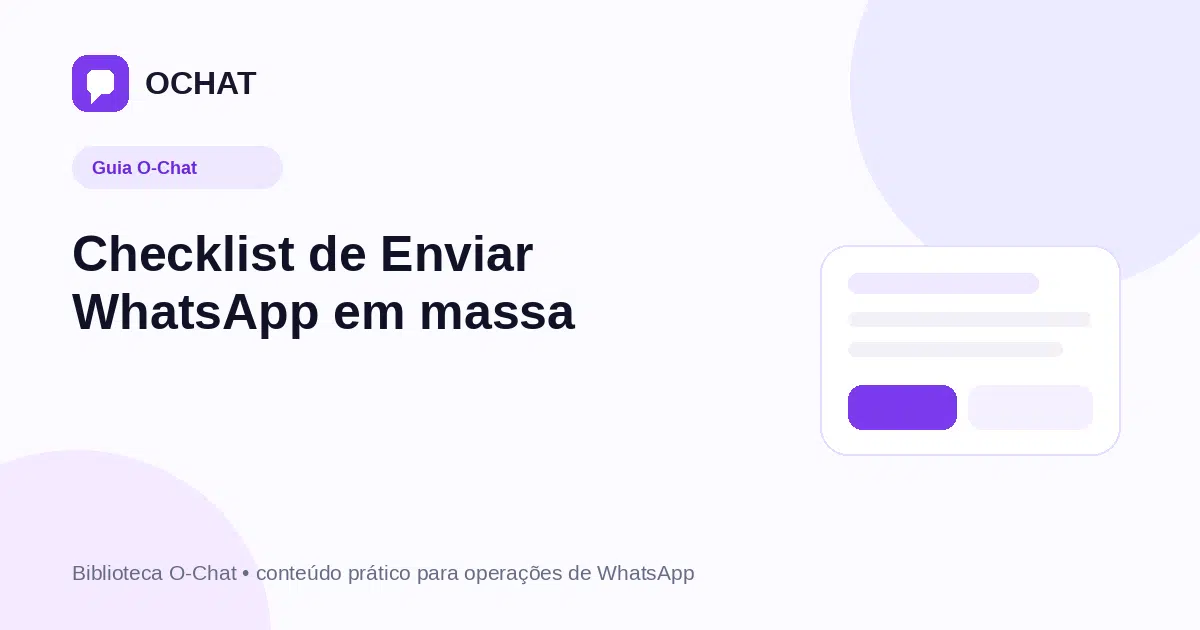 Checklist de Enviar WhatsApp em massa