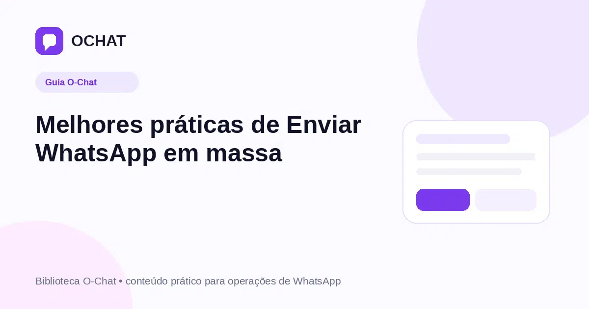 Melhores práticas de Enviar WhatsApp em massa