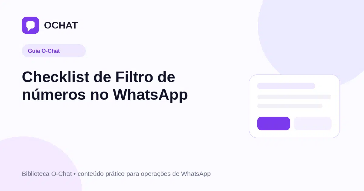 Checklist de Filtro de números no WhatsApp