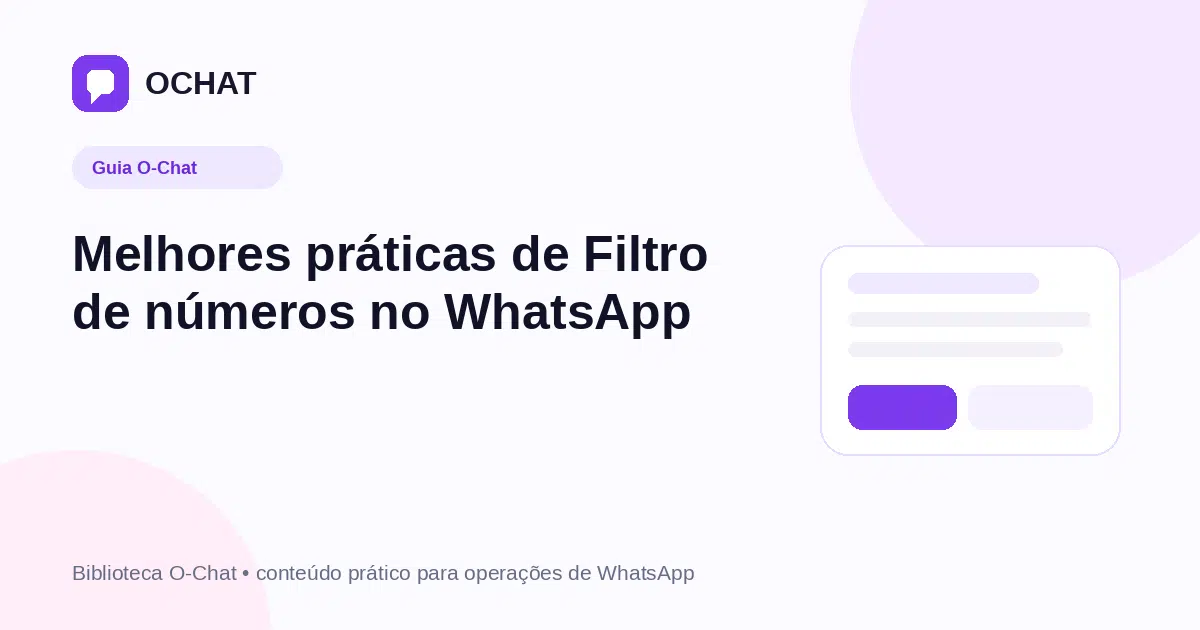 Melhores práticas de Filtro de números no WhatsApp
