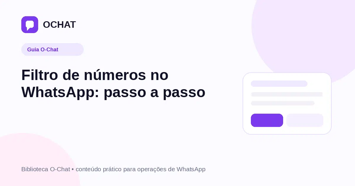 Filtro de números no WhatsApp: passo a passo