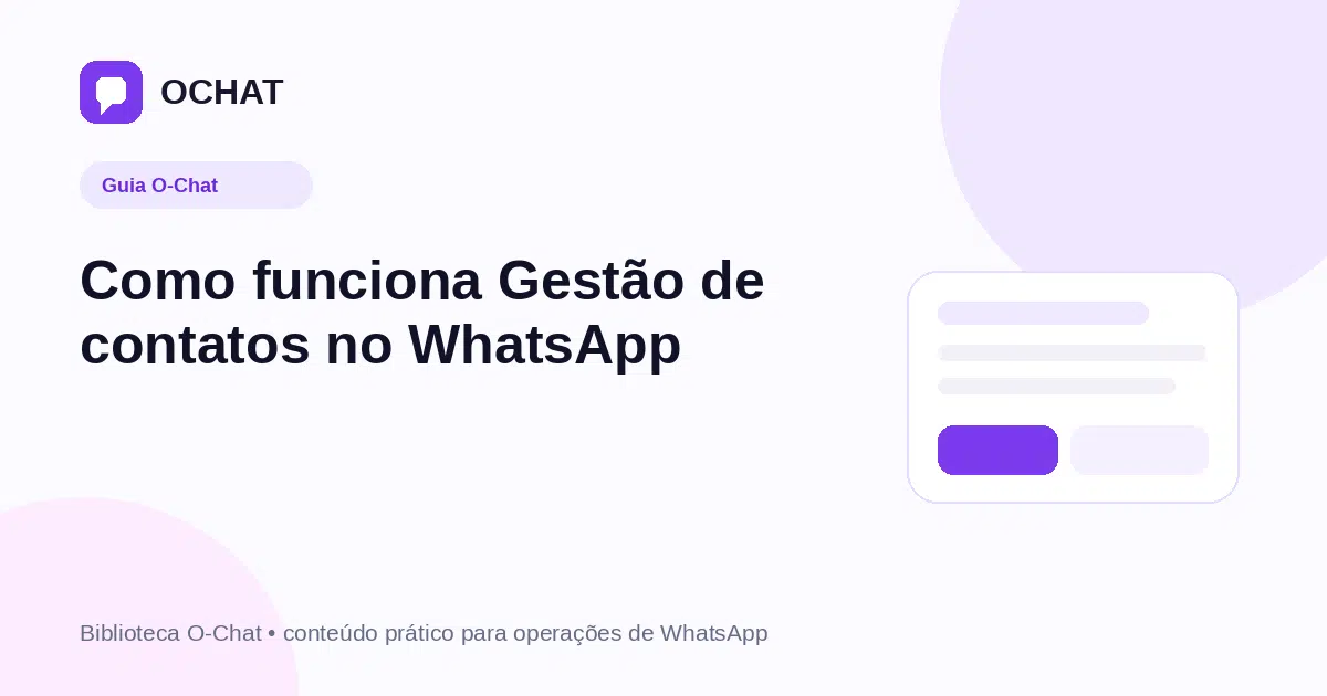 Como funciona Gestão de contatos no WhatsApp
