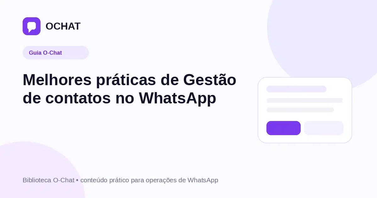 Melhores práticas de Gestão de contatos no WhatsApp