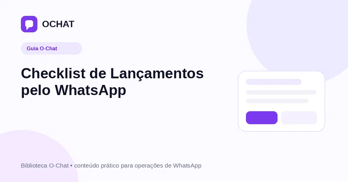 Checklist de Lançamentos pelo WhatsApp