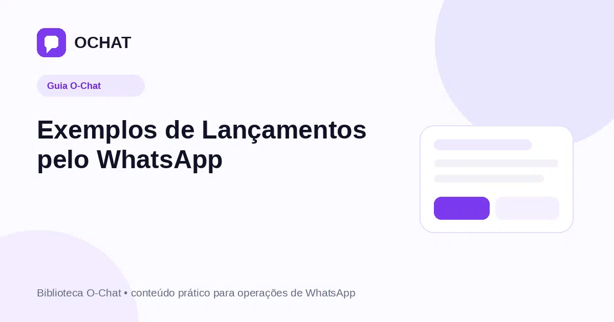 Exemplos de Lançamentos pelo WhatsApp