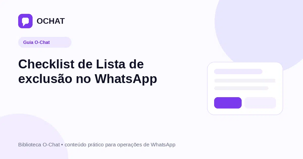 Checklist de Lista de exclusão no WhatsApp