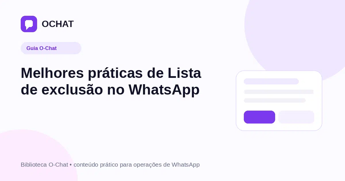 Melhores práticas de Lista de exclusão no WhatsApp
