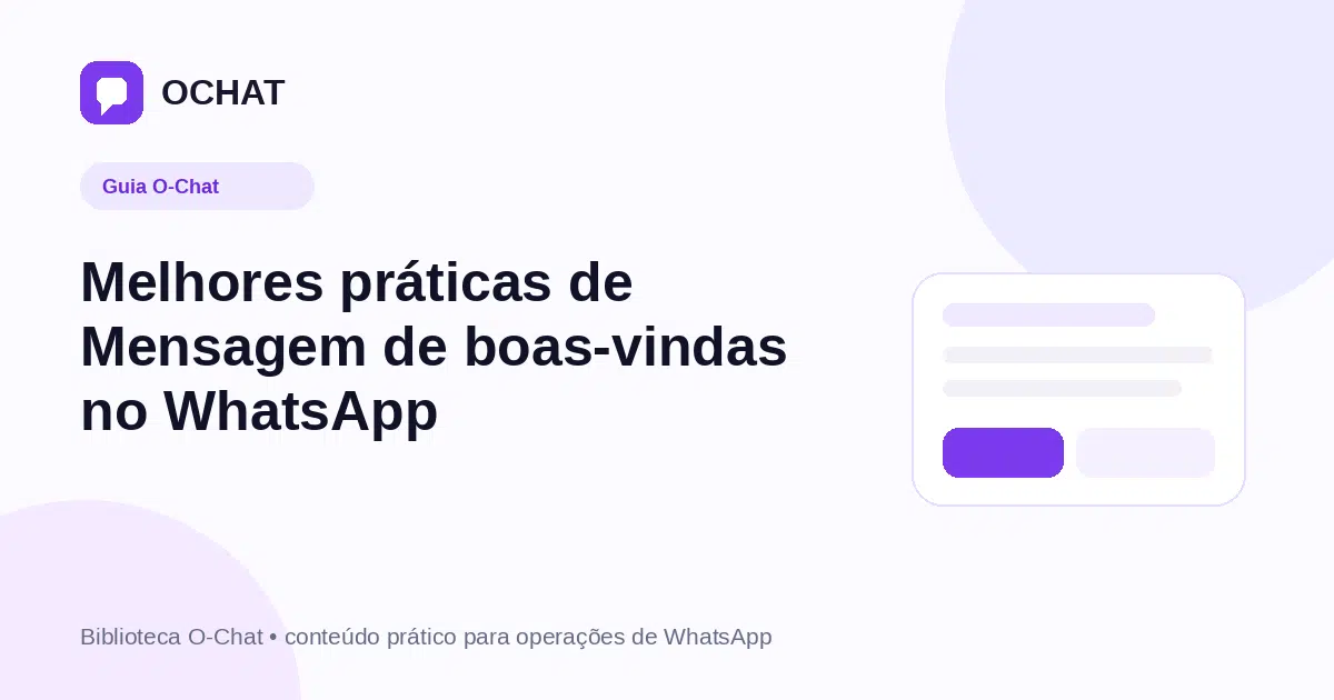 Melhores práticas de Mensagem de boas-vindas no WhatsApp