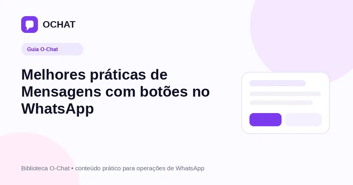 Melhores práticas de Mensagens com botões no WhatsApp