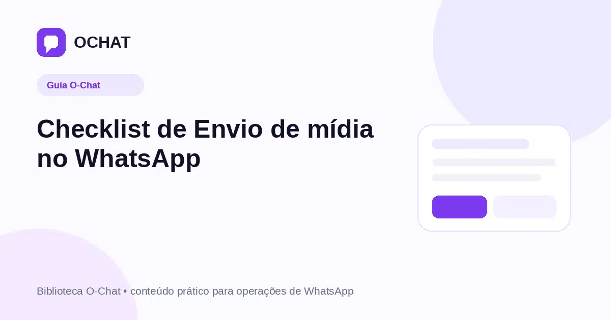 Checklist de Envio de mídia no WhatsApp
