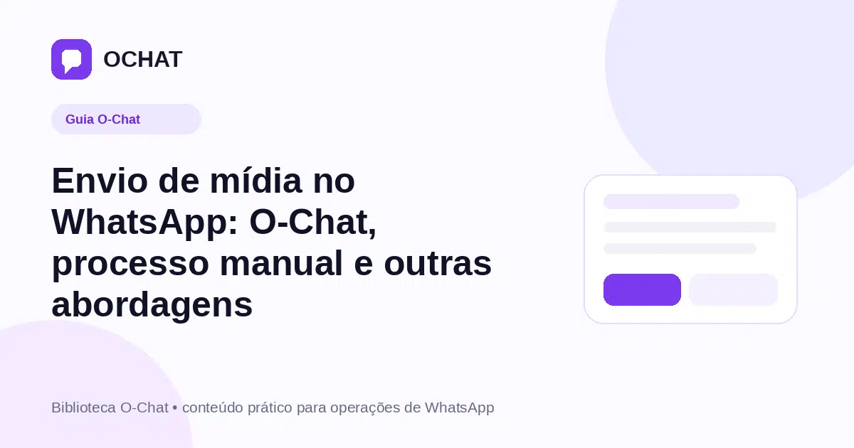 Envio de mídia no WhatsApp: O-Chat, processo manual e outras abordagens