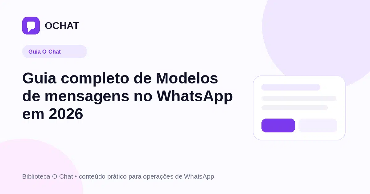 Guia completo de Modelos de mensagens no WhatsApp em 2026