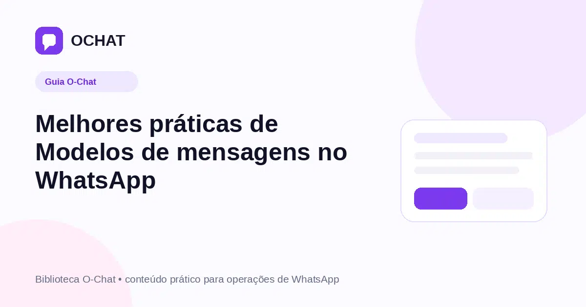 Melhores práticas de Modelos de mensagens no WhatsApp