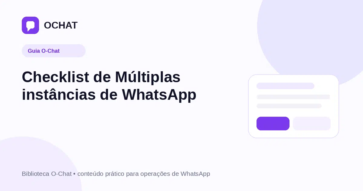 Checklist de Múltiplas instâncias de WhatsApp