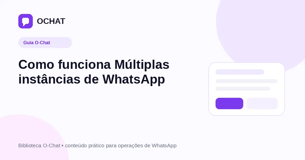 Como funciona Múltiplas instâncias de WhatsApp
