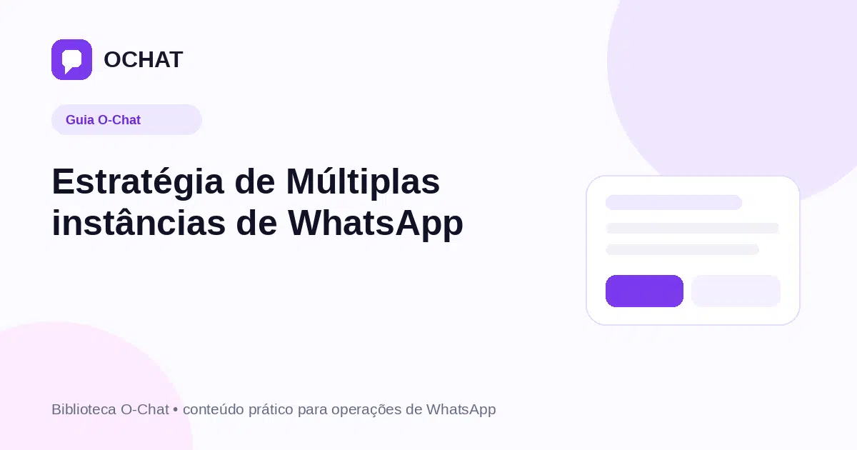 Estratégia de Múltiplas instâncias de WhatsApp