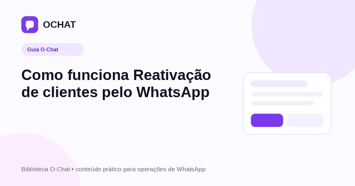 Como funciona Reativação de clientes pelo WhatsApp
