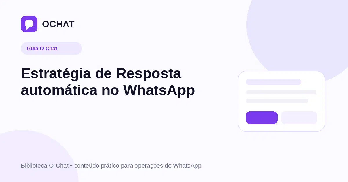 Estratégia de Resposta automática no WhatsApp