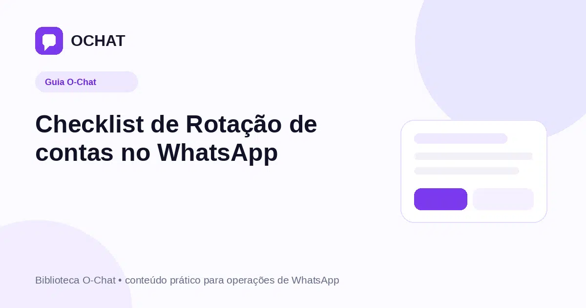 Checklist de Rotação de contas no WhatsApp