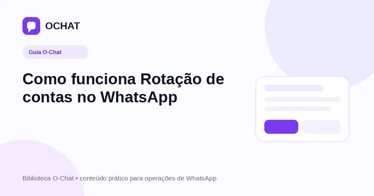 Como funciona Rotação de contas no WhatsApp