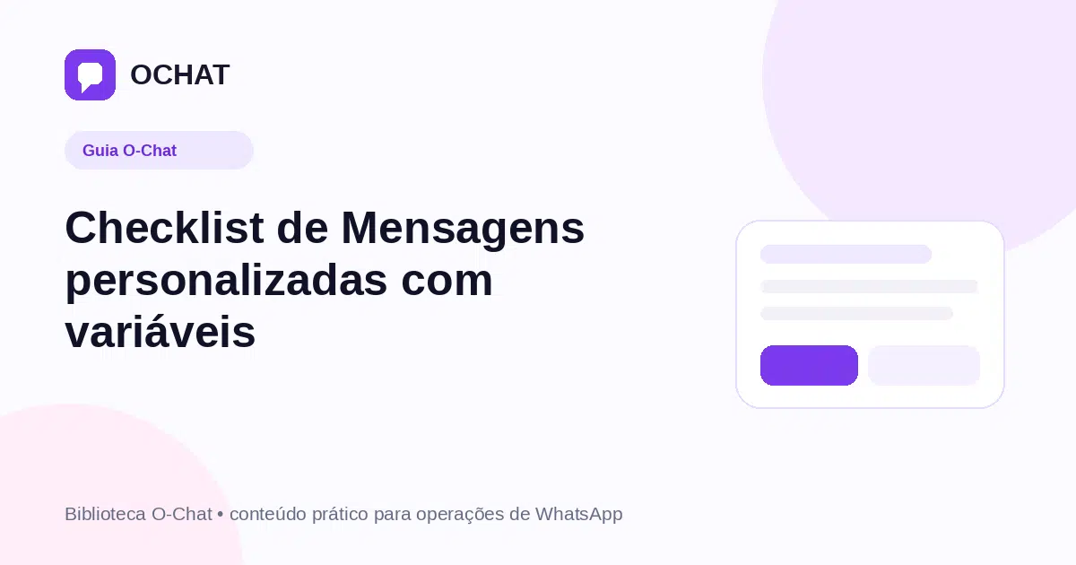 Checklist de Mensagens personalizadas com variáveis