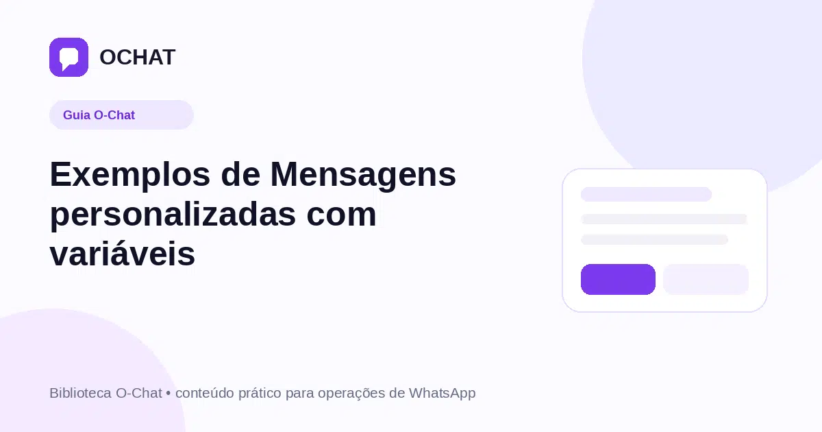 Exemplos de Mensagens personalizadas com variáveis