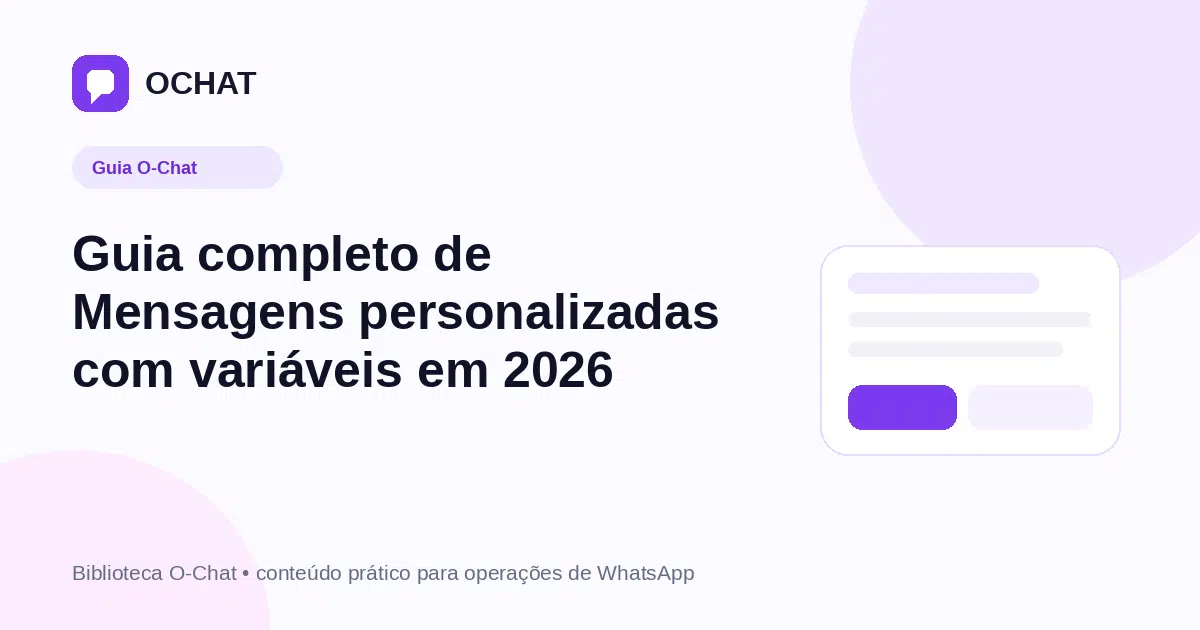 Guia completo de Mensagens personalizadas com variáveis em 2026
