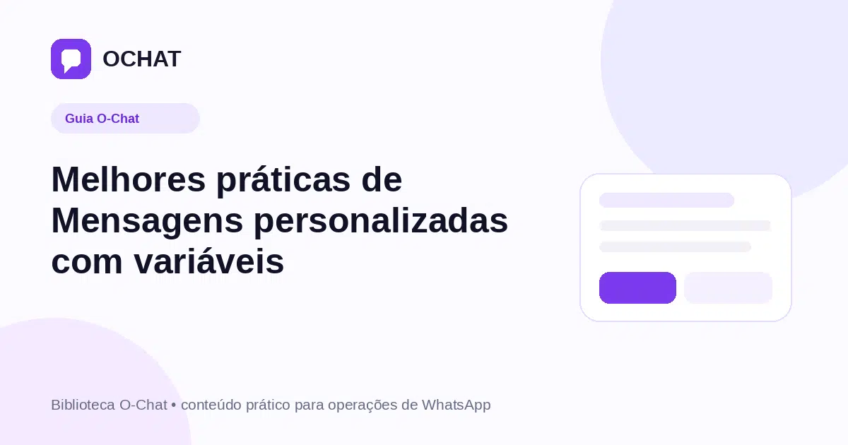 Melhores práticas de Mensagens personalizadas com variáveis