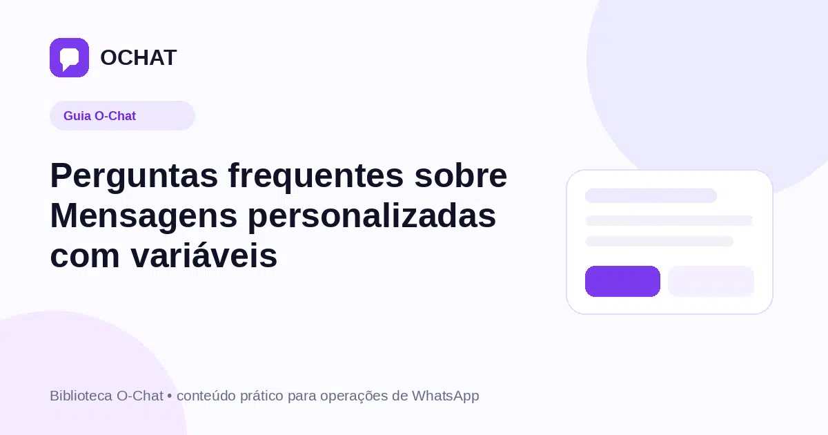 Perguntas frequentes sobre Mensagens personalizadas com variáveis